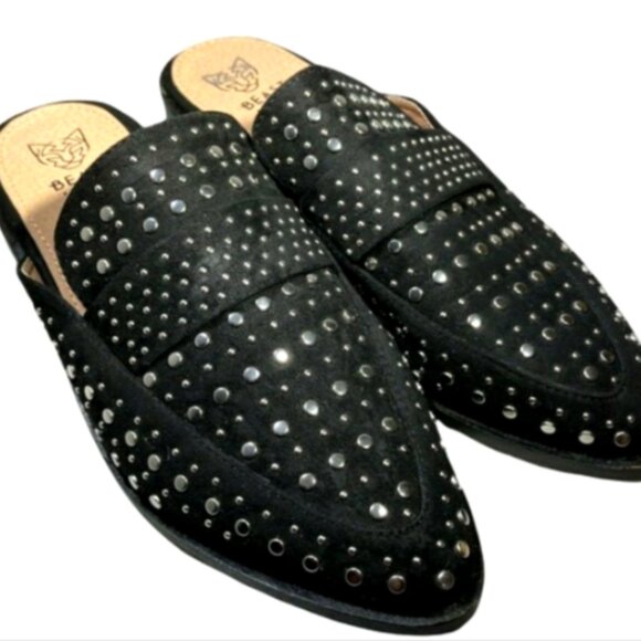 Beast Fashion Rhinestone Studded Mules Slip On Sz 6.5 #294D - Picture 1 of 11